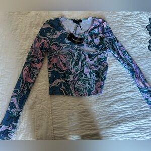 Techno Angel Long Sleeve Crop Top